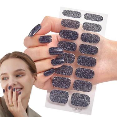 Imagem de Tiras de esmalte de gel semi-curado com lixa de unhas e adesivos - Mar
