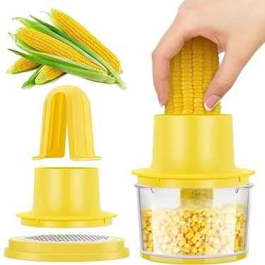 Imagem de Conjunto de descascador de milho multifuncional com lâmina afiada de aço inoxidável ferramenta de decapagem rápida de milho para serviço pesado, cortador de milho portátil, ferramenta de remoção de grãos de milho, pode ser lavada na lava-louças para churrasco de cozinha