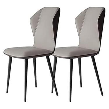 Imagem de Cadeira de jantar, cadeiras modernas para sala de jantar, cadeiras de jantar estofadas, conjunto de 2 cadeiras de jantar modernas de couro PU com encosto alto acolchoado assento ergonômico resistente