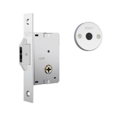 Imagem de Fechadura 1008 Trava Auxiliar Tetra Chave Para Porta Correr/Bater Rose