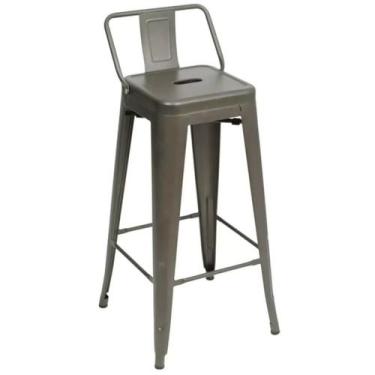 Imagem de Banqueta Tolix Atlas Alta com Encosto - Tatu Bola Móveis, Bronze