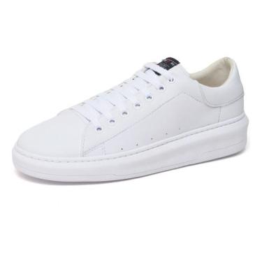 Imagem de Tênis Sapatenis Polo Blu Masculino Sola Plataforma Conforto, Branco, 4