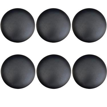 Imagem de Kit 06 Assentos Redondo Banqueta Cadeira Estofados Poltronas H02 Corino Preto 30 cm - Lyam Decor