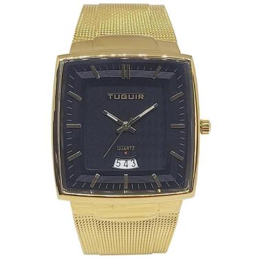 Imagem de Relógio Tuguir Masculino Ref: 9311 Tg30336 Retangular Mesh Dourado