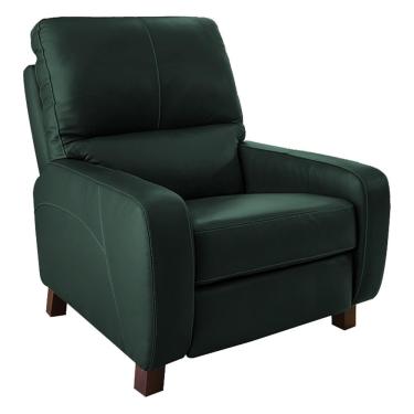 Imagem de Poltrona do Papai Reclinável Manual Viena Two Way Verde Couro - Gran Belo