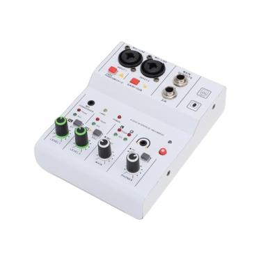 Imagem de Zhjvihx Mixer de áudio Profissional para DJ, Mixer de Som Com Controlador BT de 2 Canais Com Múltiplas Entradas Phantom Power MP3 Saída AUX Botões de Controle Independentes Concha de (Branco)