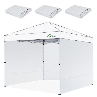 Imagem de Acepic Toldo instantâneo para barraca para tenda pop-up de 25 x 25 cm à prova d'água, 3 paredes laterais de 3 peças, branco (apenas parede lateral 3 peças, tenda de dossel não incluída)