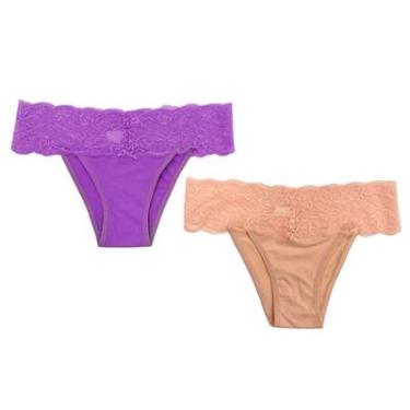 Imagem de KIT 2 CALCINHAS BASIC+ LINGERIE VIOLETA/PÊSSEGO M