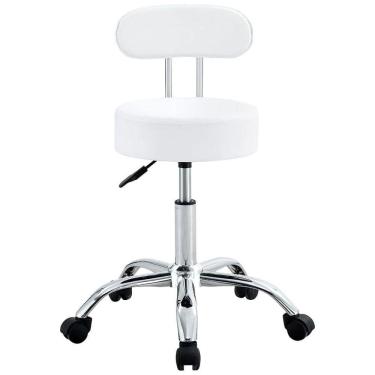 Imagem de Cadeira Giratoria Mocho Manicure Com Encosto Branca N2232784 Conthey