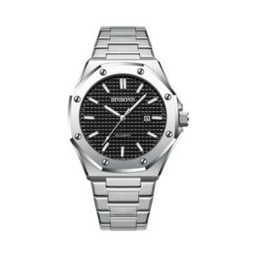 Imagem de Relógio De Quartzo Masculino Luxuoso À Prova d'Água Com Grande Mostrad