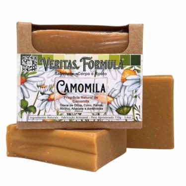 Imagem de Sabonete Artesanal de Camomila – Com Infusão de Flores, Óleos Vegetais e Argila Amarela – Calmante, Suave, Aroma Natural – 110g