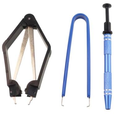 Imagem de ZQIY 3 peças extratores de chip PLCC IC grampos de extração em forma de U azul 4 garras de aço para desmontagem de componentes eletrônicos processamento de joias