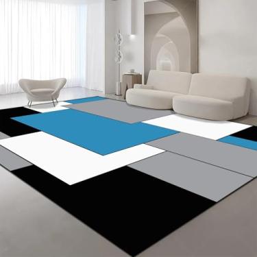 Imagem de Tapete geométrico grande para sala de estar, decoração de casa, estilo tapete para quarto, sofá macio, lateral, para crianças (80 x 120 cm (31 x 46 pol.) / hxx-250724005905)