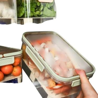Imagem de Caixa Organizadora de Alimentos com Escorredor Removível, Plástico Transparente/Bege, 23,5 x 11 x 15 cm, Para Frutas e Verduras