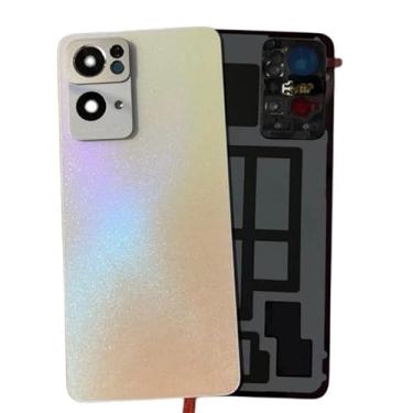 Imagem de SHOWGOOD Capa traseira peças sobressalentes para Oppo Reno 7 Pro vidro temperado tampa traseira da bateria carcaça da porta + moldura da câmera (dourada)