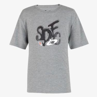 Imagem de Camiseta Infantil São Paulo Slime New Balance, Cinza, 10A