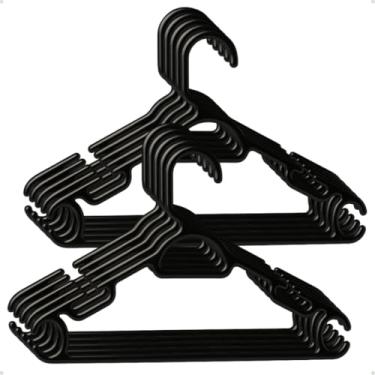 Imagem de Kit Cabide Preto Adulto Reforçado 5 em 1 - Cabide Multifuncional para Calças, Sutiãs e Gravatas, 5mm de Espessura(KIT 10 CABIDES)