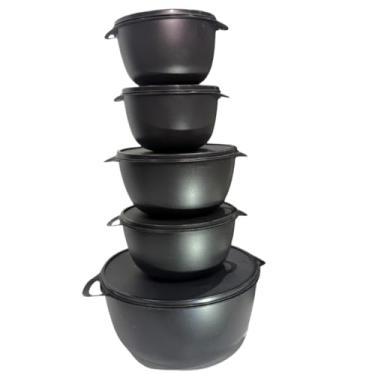 Imagem de Potes Hermeticos para Mantimentos,Kit Jogo de Cozinha C/15 Potes de Plastico Hermetico Resistente Ideal para Armazenar Alimentos+Jarra(Kit 5 Peças - PRETO)