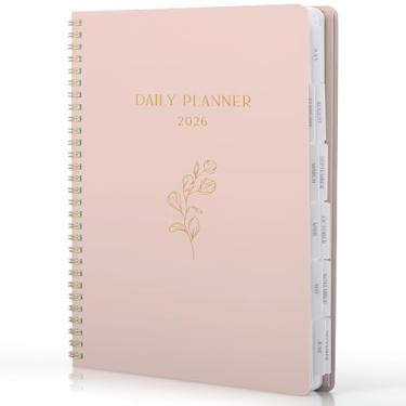 Imagem de Linda agenda diária 2026 – agenda diária de 17,8 cm x 25,4 cm para mulheres ou homens com spreads semanais e mensais para facilitar o planejamento – calendário perfeito para organizar todas as tarefas