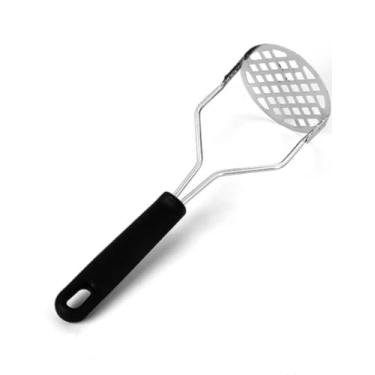 Imagem de Amassador de Batatas Feijão Legumes em Aço Inox 26cm Espremedor Manual Multiuso Cabo Ergonômico Ideal Para Fazer Purê Amassador Inoxidavel Premium