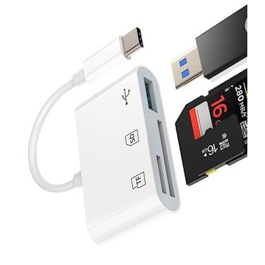 Imagem de Hub USB C para iPhone 15 Pro Max Plus Tipo C TF Leitor de Cartão SD OTG 3 em 1 Adaptador Multiportas Compatível com Samsung para iPad Flash Drive Docking Station Micro SD Memory Dongle Cabo