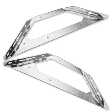 Imagem de Daksan 2 UNIDADES Suporte Triangular Reforçado em Aço Inoxidável, Cantoneira Grande 245x95mm para Móveis, Prateleiras, Armários - Fixação Forte 90° - Espessura 2mm