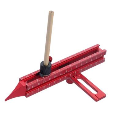 Imagem de Baoblaze Régua de marcação para traçar linhas, feita em liga de alumínio, ideal para trabalhos em madeira, carpintaria e construção, Style C