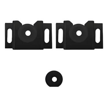 Imagem de Suporte de Parede Universal em Metal Preto, Kit com 2 Peças e Bucha, para Montagem e Fixação