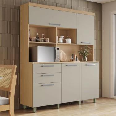 Imagem de Armário de Cozinha 5 Portas 2 Gavetas Nobreza 160cm 100% Mdf - Nesher 