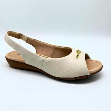 Imagem de Sandália Feminina Modare Anabela Estilo Conforto 7127.253, Branco off,