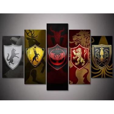 Imagem de Kit quadro decorativo 5 peças 95x60cm Sério Game Of 02