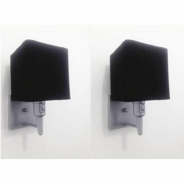 Imagem de Kit-2 Arandela Quadrada Md-2019 Cinza C- Inter Liga E Desl Cúpula Em Tecido Preto - Bivolt