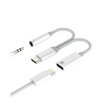 Imagem de Adaptador de fone de ouvido USB C para iPhone 16 15 Pro Max AUX Dongle (2 em 1) carregador DAC áudio cabo conector de 3,5 mm compatível com Samsung Galaxy Splitter Cord para telefone Apple com fio