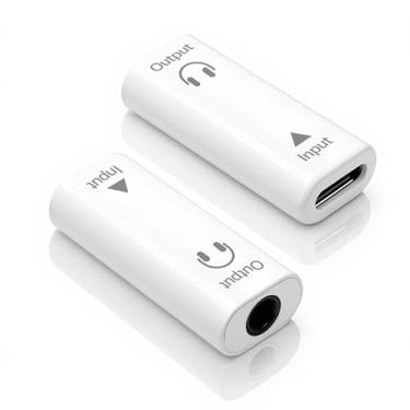 Imagem de Poyiccot Adaptador USB tipo C para fone de ouvido de 3,5 mm (pacote com 2), adaptador auxiliar fêmea para USB C fêmea compatível com leitores de MP3, leitores de CD, laptops, tablets, smartphone