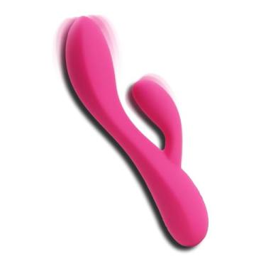 Imagem de plusOne Massageador pessoal vibrador duplo coelho, 10 configurações de vibração, silicone seguro para o corpo, impermeável, recarregável por USB, brinquedo sexual para mulheres e homens
