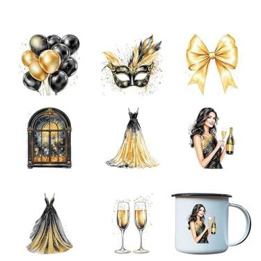 Imagem de Um pacote de 5 adesivos aleatórios de cristal multiadesivos para presentes de Natal/Halloween/aniversário (cada um contém 8 padrões)