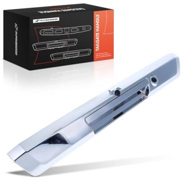 Imagem de A-Premium Alça de porta traseira compatível com Ford F-250 F-350 F-450 F-550 Super Duty 2017-2020, prata, alça de trava com orifício para câmera e orifício para lâmpada