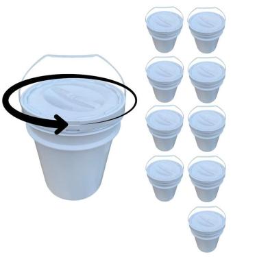 Imagem de Balde Para Tirar Leite 20L Tampa De Rosquear - Kit 9 Pçs