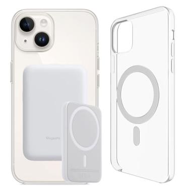 Imagem de Carregador Portátil + Capa Magnética por Indução Compatível com Magsafe para iPhone 14, 14 Pro Max e 14 Plus (iPhone 14 Plus)