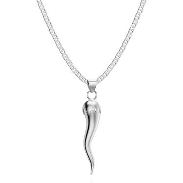 Imagem de Colar em camadas banhado a ouro 18K para mulheres, design externo delicado de pimentão, joias modernas para presentes, Large, aço de titânio, Sem Pedra Preciosa