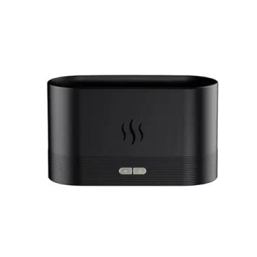 Imagem de Difusor Umidificador Aromático Névoa De Ambientes Simulador de Chamas Parece Lareira para Óleo Essenciais(Preto)