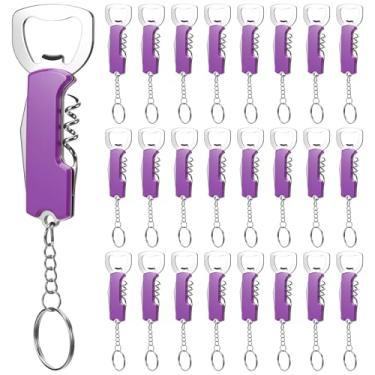 Imagem de Ziliny Abridor de garrafas com 24 peças, chaveiro, garrafa de vinho a granel, abridor de cerveja, saca-rolhas de aço inoxidável, 8,3 cm, saca-rolhas de aço inoxidável, porta-chaves de vinho, presentes