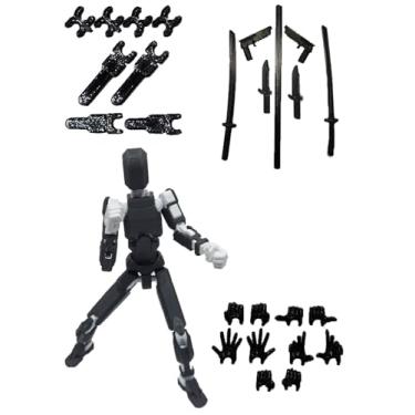 Imagem de Kit De Montagem Brinquedo Articulado Dummy 13 | Diversas Cores Com Acessorios e Ima (Preto Corpo Branco)