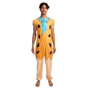 Imagem de Bioworld The Flintstones Fred Flintstone Adulto Manga Longa Com Capuz Cosplay Macacão União Terno Grande