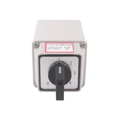 Imagem de Interruptor rotativo de comutação 20A LW26-20/6M YMW26 com caixa à prova d'água 6 engrenagens 6 seções 2 fios 6 vias