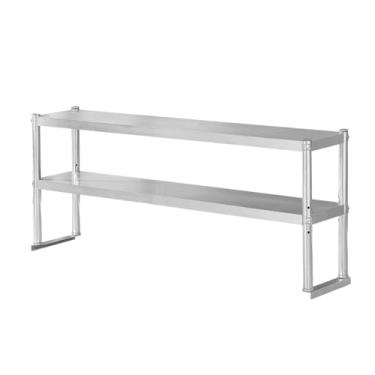 Imagem de Prateleira de aço inoxidável para mesa de trabalho de preparação, prateleiras de metal e rack de armazenamento industrial de cozinha (90 x 30 cm/14 x 4,4 pol, 2 T)