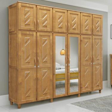 Imagem de Guarda-roupa 12 Portas 3 Gavetas Grécia Freijó Madeira Pinus - Cavazotto