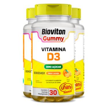 Imagem de Kit 3 Gummy Vitamina D3 Laranja 30 gomas