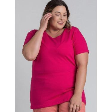 Imagem de Baby Look Feminina Plus Size Decote Redondo Manga Curta - Serena-Feminino