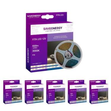 Imagem de 6 Fita LED 12V 6,5W/m 3000K 5m 60LEDs/m IP20 Save Energy